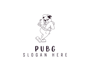 Orange Puppy - Pug Cartoon Dog logo design