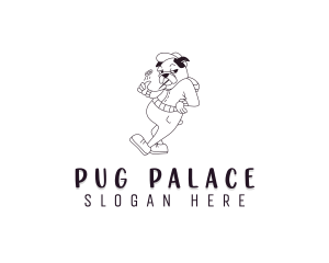 Pug Cartoon Dog logo design