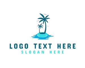 Palm Tree - Summer Island Destination logo design