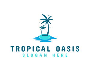 Island - Summer Island Destination logo design