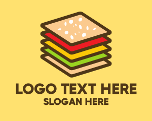 Fast Food - Square Burger Sandwich logo design