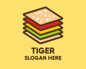 Square Burger Sandwich logo design