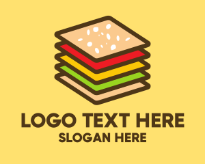 Hamburger - Square Burger Sandwich logo design