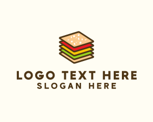 Food Service - Square Burger Sandwich logo design