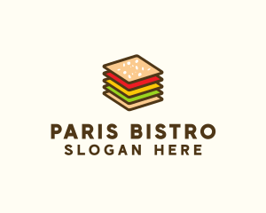 Square Burger Sandwich logo design