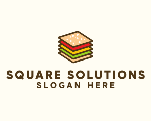 Square Burger Sandwich logo design