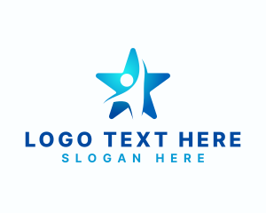 Human - Abstract Human Star logo design