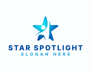 Abstract Human Star logo design