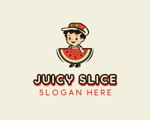 Watermelon - Grocery Watermelon Fruit logo design