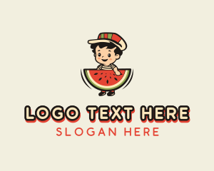 Boy - Grocery Watermelon Fruit logo design