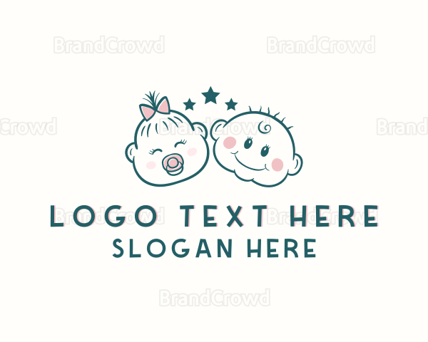 Cute Baby Girl Boy Logo