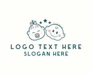 Parenting - Cute Baby Girl Boy logo design