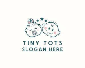 Cute Baby Girl Boy  logo design