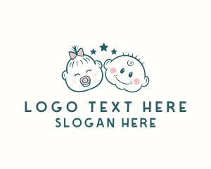 Cute Baby Girl Boy  Logo