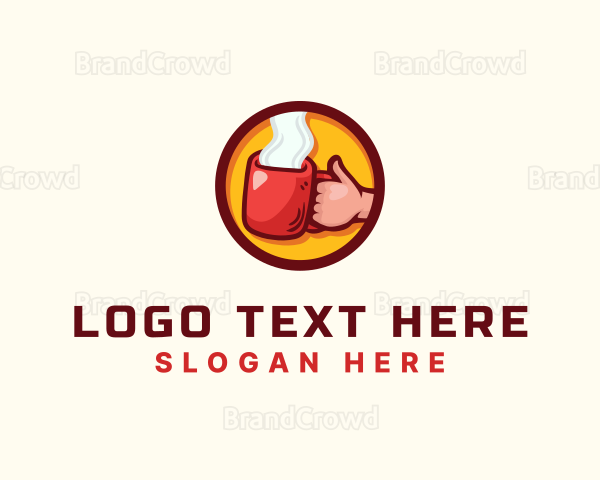 Coffee Cup Thumbs up Logo