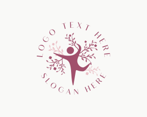 Gym - Woman Yoga Tree logo design