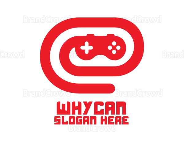 Red Game Controller Swirl Logo