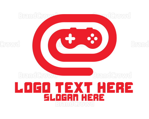 Red Game Controller Swirl Logo