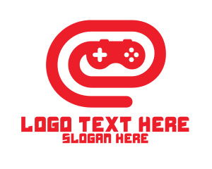 Play - Red Game Controller Swirl logo design