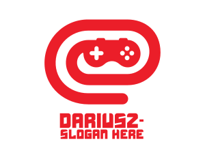 Red Game Controller Swirl Logo