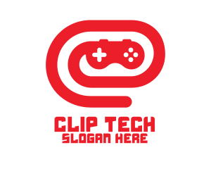 Clip - Red Game Controller Swirl logo design