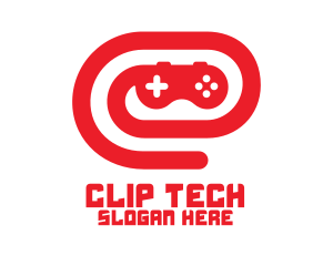 Red Game Controller Swirl logo design