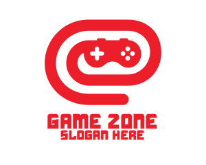 Red Game Controller Swirl logo design