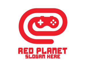 Red Game Controller Swirl logo design