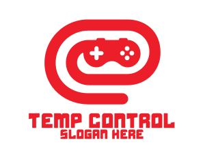 Red Game Controller Swirl logo design