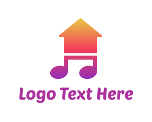 Quaver - Musical Note House logo design