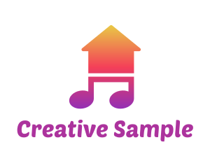 Sample - Musical Note House logo design