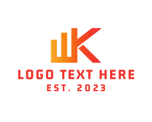 Invest - Finance Company Letter K logo design
