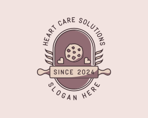 Cookies Baker Rolling Pin logo design