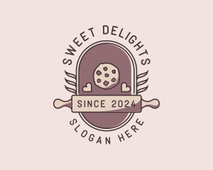 Cookies Baker Rolling Pin logo design