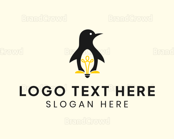 Penguin Light Bulb Logo