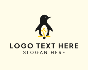 Idea - Penguin Light Bulb logo design