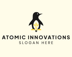 Penguin Light Bulb logo design