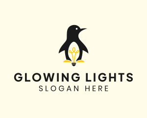 Penguin Light Bulb logo design