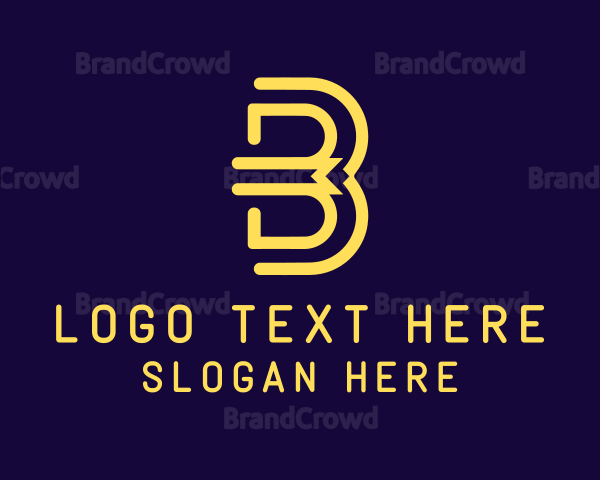 Simple Bookmark Letter B Logo