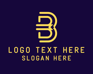 Stroke - Simple Bookmark Letter B logo design