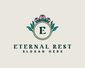 Cemetery - Ornamental Rose Wreath logo design