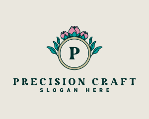 Ornamental Rose Wreath logo design