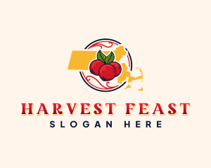 Massachusetts Cranberries Fruit logo design