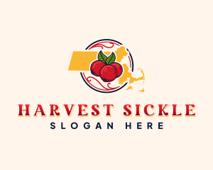 Massachusetts Cranberries Fruit logo design