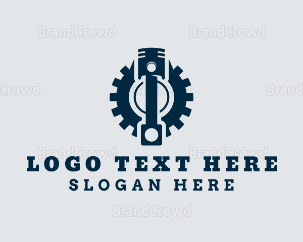 Blue Cog Piston Logo