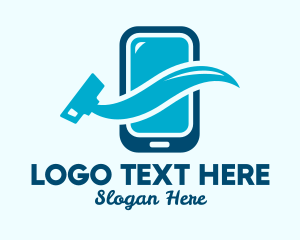 Blue Phone - Mobile Phone Cleaner logo design