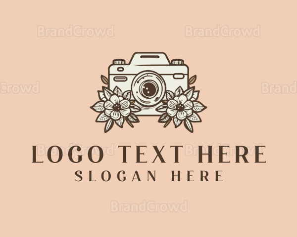 Camera Flower Photography Logo