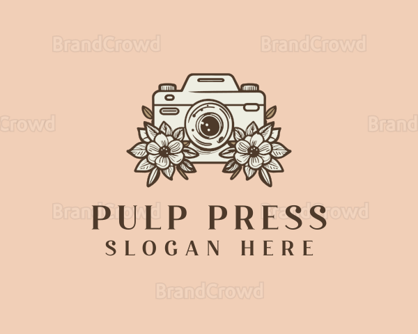 Camera Flower Photography Logo