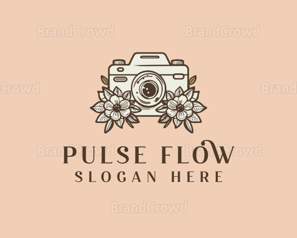 Camera Flower Photography Logo