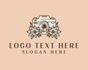 Camera Flower Photography Logo